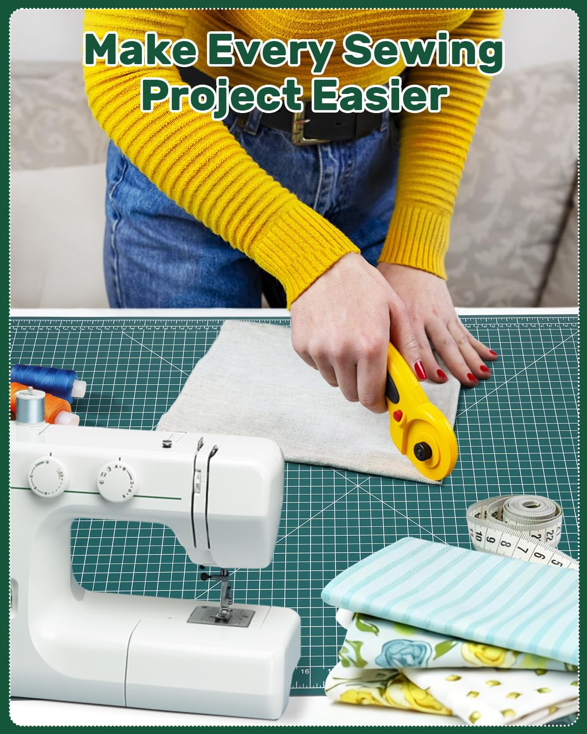 Foldable Self Healing Cutting Mat, 17" x 11", Rotary Cutting Mat for Sewing, Quilting, Scrapbooking, Craft Cutting Board for Hobby Use(A3)