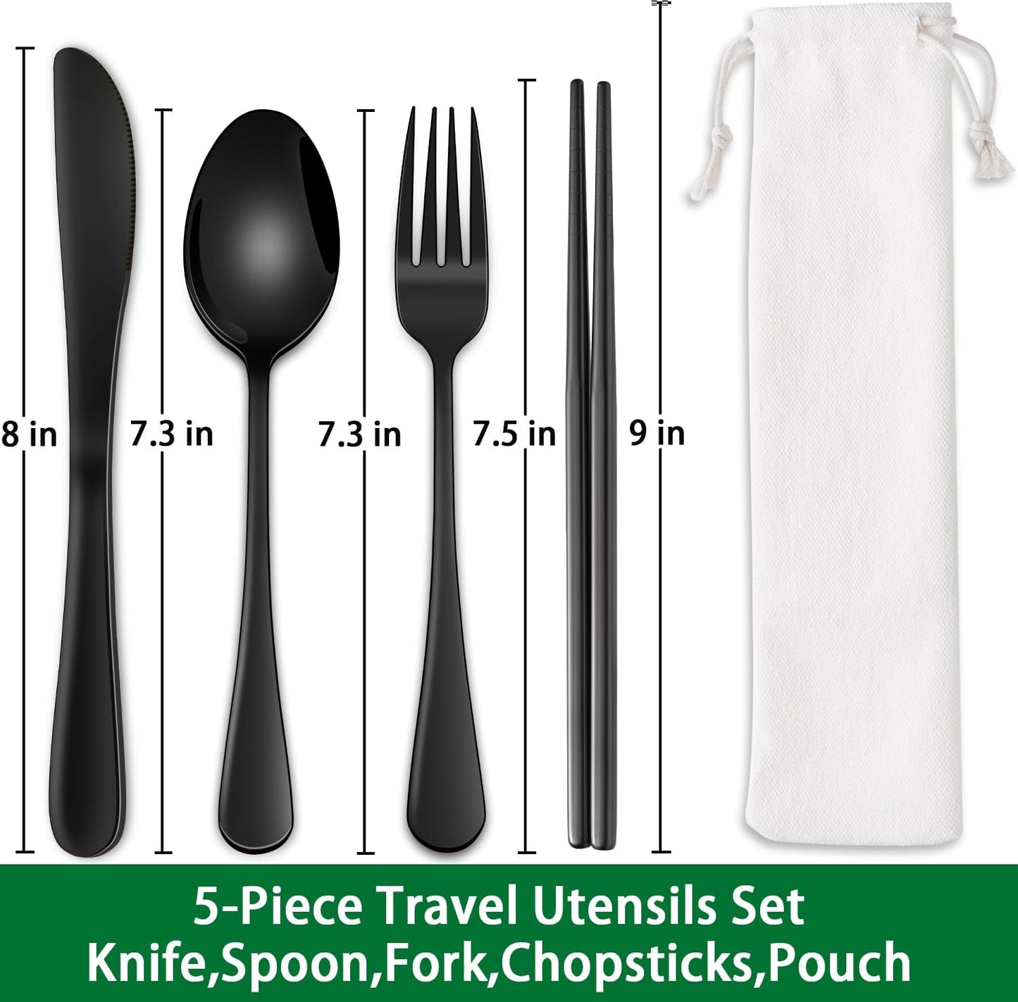 Rainbow Working Lunch Silveware Set,Reusable Travel Utensils Set With Case Includes Stainless Steel Chopsticks Knife Spoon And Fork,Camping Picnic Essentials