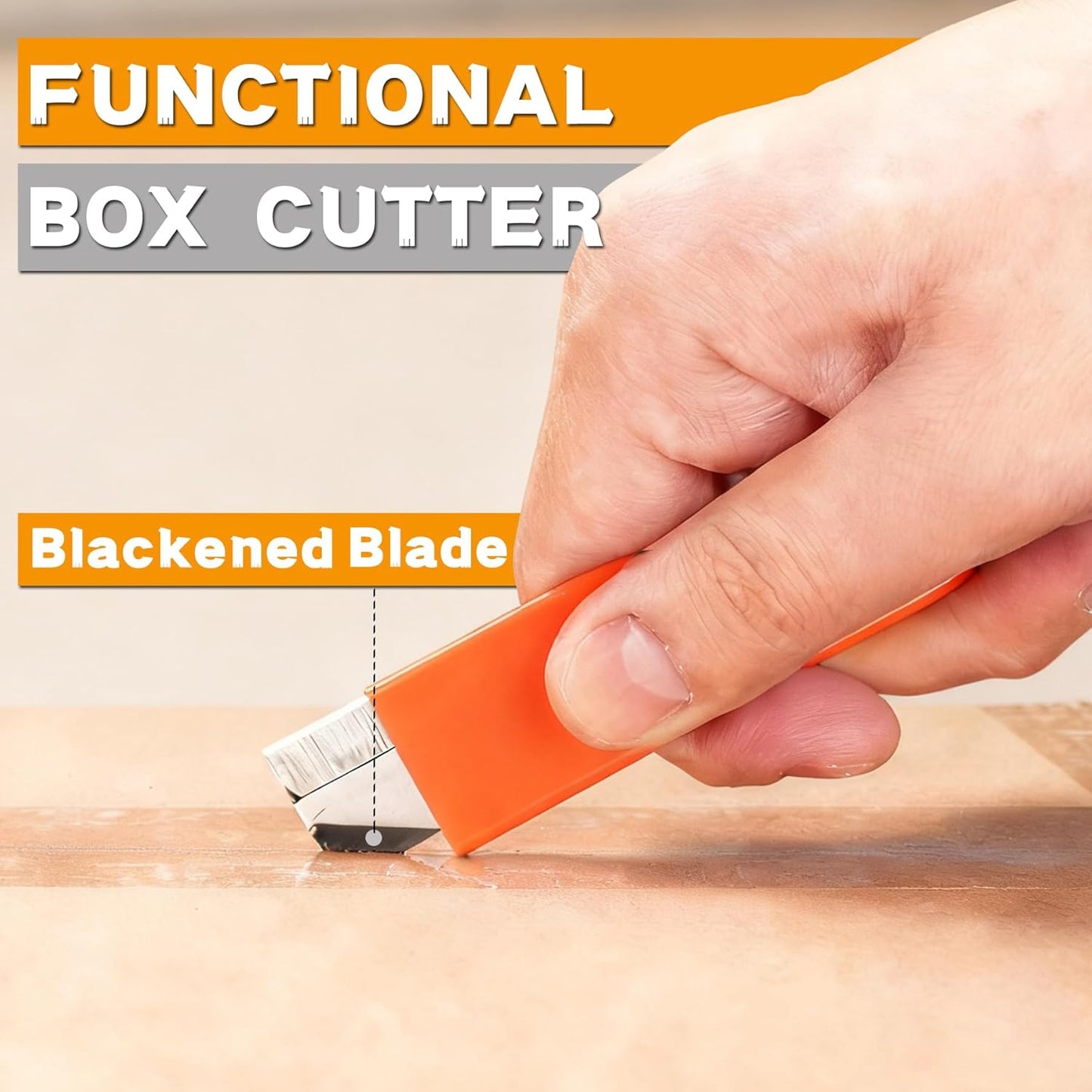 REXBETI 12 Pack Box Cutter, Retractable Cardboard Cutter, Razor Blade Scraper, Handy Box Opener, More Sharp Single Edge Razor Blade Box Cutter Set for Packages Papers and Boxes, Antirust Utility Knife