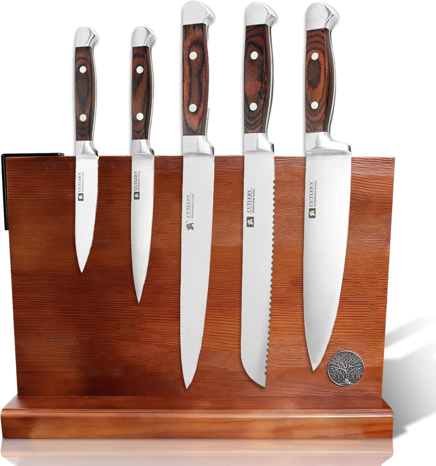 7-Piece Kitchen Knife Set with Magnetic Block - High Carbon Stainless Steel, Hand-Forged, Dishwasher Safe - Professional Knives Set with Block, Versatile Knife Sets for Kitchen