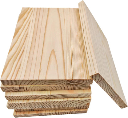 4PCS Rectangle Wood Boards Unfinished Wood Blocks for Crafting, 8x6x1in Blank Whittling Wooden Blocks for Wood Carving,Painting & Burning