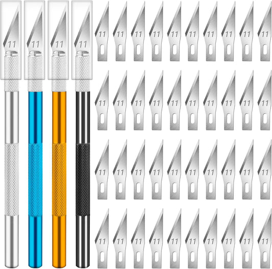DIYSELF Exacto Knife 12 Pcs Exacto Knife Set with Case Craft Hobby Precision Knife with 11 Blades for Crafting Paper Scrapbooking Models 3D Printing Clay Rubber Stamps, Gifts for Women Adults Her Men