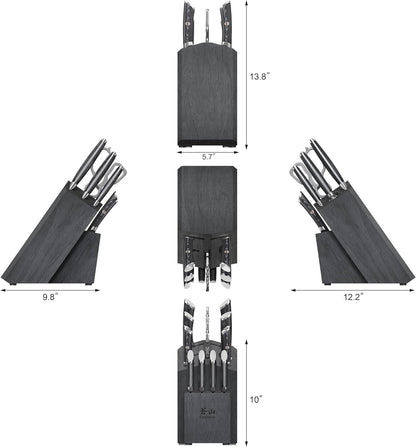Cangshan KURO Series 12-Piece Knife Block Set, High Carbon X-7 Damascus Steel, Gray, 504340