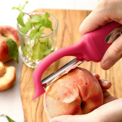 Spring Chef Premium Swivel Vegetable Peeler, Soft Grip Handle and Ultra Sharp Stainless Steel Blades - Perfect Kitchen Peeler For Veggie, Fruit, Potato, Carrot, Apple - Black
