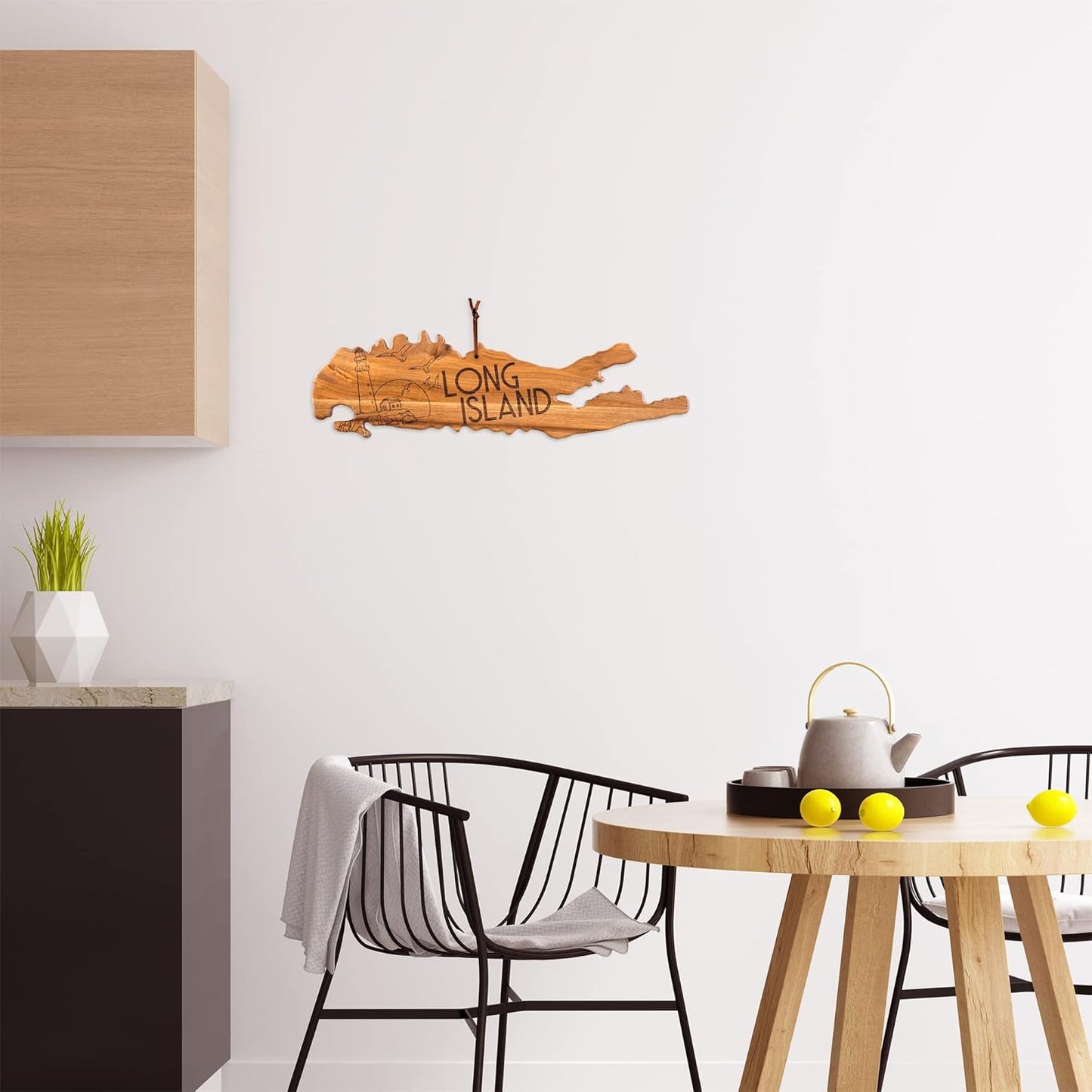 Totally Bamboo Rock & Branch Origins Series New York State Shaped Cutting Board and Charcuterie Serving Tray, Includes Hang Tie for Wall Display