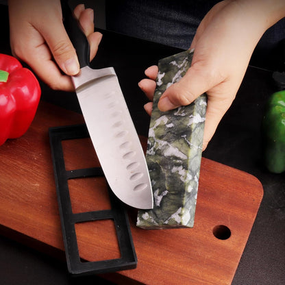 10000# Sharpening Stone,Ultra Fine Polishing Mirror Edge Stone with Non-slip Base Natural Green Whetstone for Knives Tools,Cutting Tools (5.9x1.97x0.79Inch)