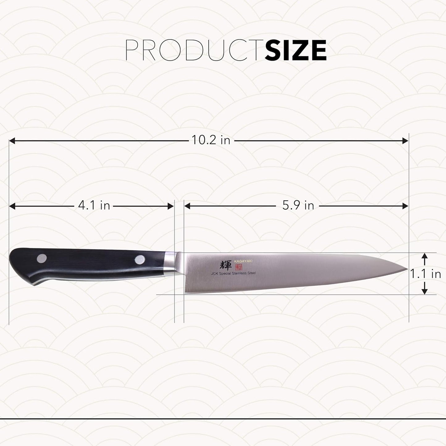 Kagayaki Petty Knife 150mm (5.9"), VG-1 Japanese Stainless Steel, Pakka Wood Handle