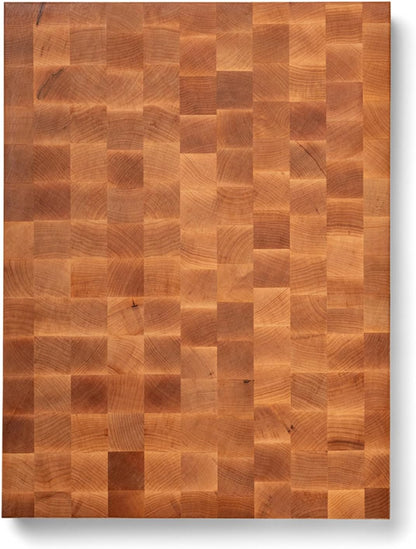 John Boos CCB Series Rectangular Wooden Maple Cutting Board 20”x15” – 2.25” Thick, 21-lb Reversible Butcher Block with End-Grain & Finger Grips – Made in the USA