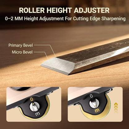 HONGDUI Chisel Sharpening Kit with Honing Guide, Sharpening Angle Fixture & Angle Gauge 15°-47°, Sharpener for 0.1"-3.2" Chisels, Planes, Woodworking Tool