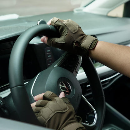 FIORETTO Fingerless Workout & Exercise Gloves for Gym, Weight Lifting, Airsoft, Shooting, Hunting, Hiking, Cycling, Driving, Motorcycle, Climbing M210603