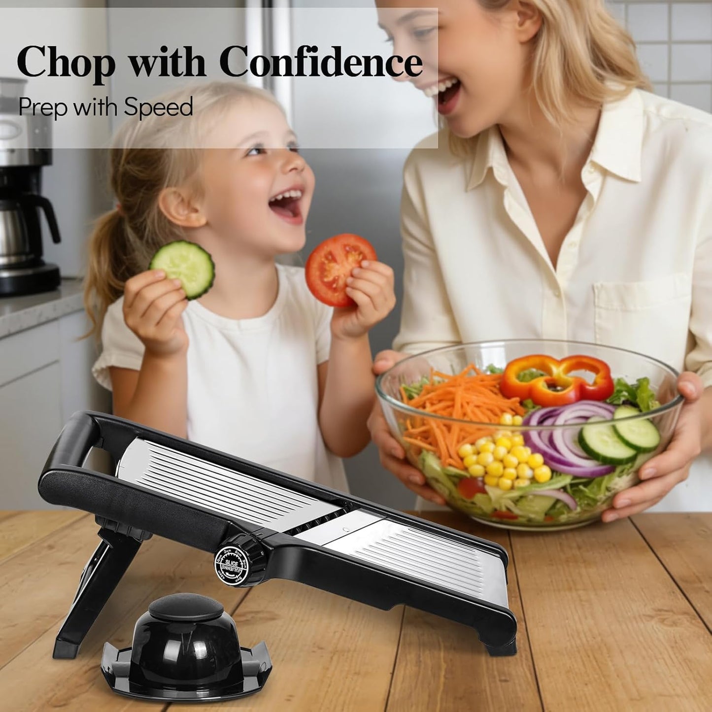 MASTERTOP Adjustable Mandoline Food Slicer,Vegetable Slicer Fruit Cutter,Stainless Steel Kitchen Mandolin,Julienne Slicers for Kitchen Onion Potato, Tomato, Carrot, Vegetable, and Fruit