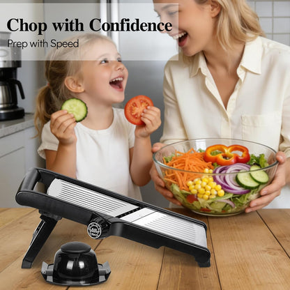 MASTERTOP Adjustable Mandoline Food Slicer,Vegetable Slicer Fruit Cutter,Stainless Steel Kitchen Mandolin,Julienne Slicers for Kitchen Onion Potato, Tomato, Carrot, Vegetable, and Fruit