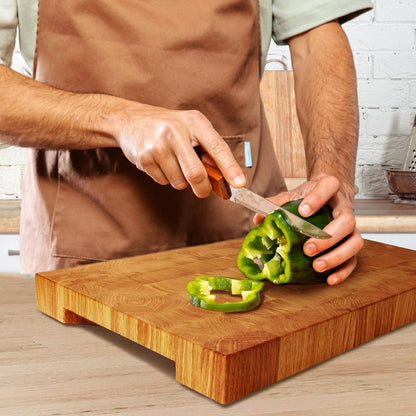 Wooden Cutting Board for Kitchen (16 x 12 In Oak Wood) – Premium Kitchen Chopping Board for Meat Cheese and Vegetables [1.5 in Thick] – Butcher Block Kitchen Essentials for Cooking - End Grain Board
