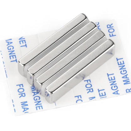 DIYMAG Neodymium Magnets, 8 Pack Strong Magnetic Bar with Double-Sided Adhensive Backing Heave Duty Rare Earth Magnet for Fridge, Classroom, Science and Craft - 2.36 x 0.39 x 0.12 in Silver