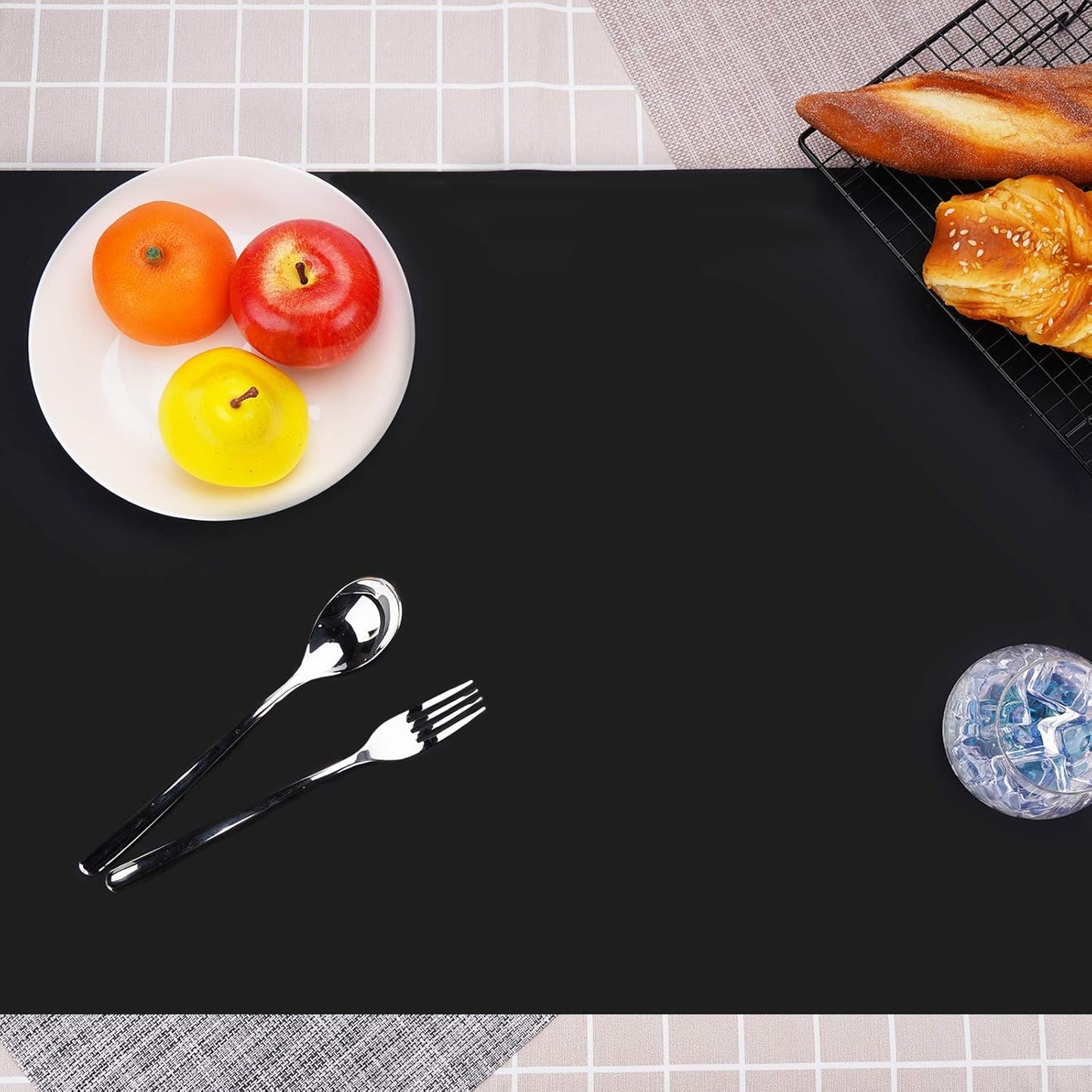 Gartful 25“x17”x0.03“ Silicone Mats for Kitchen Counter, Large Silicone Countertop Protector, Nonskid Heat Resistant Desk Saver Pad, Multipurpose Mat, Placemat, Dark Gray