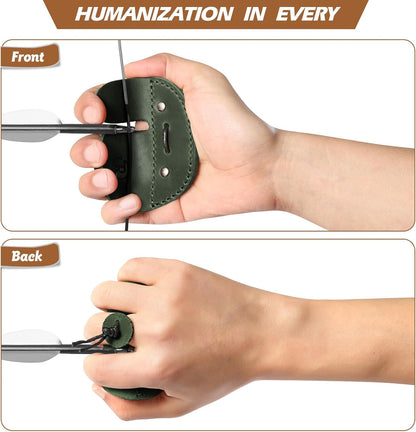 Ringsun Leather Archery Finger Tabs,Handmade Archery Finger Guard for Shooting Practice Gear, Recurve Bow Fingers Tab