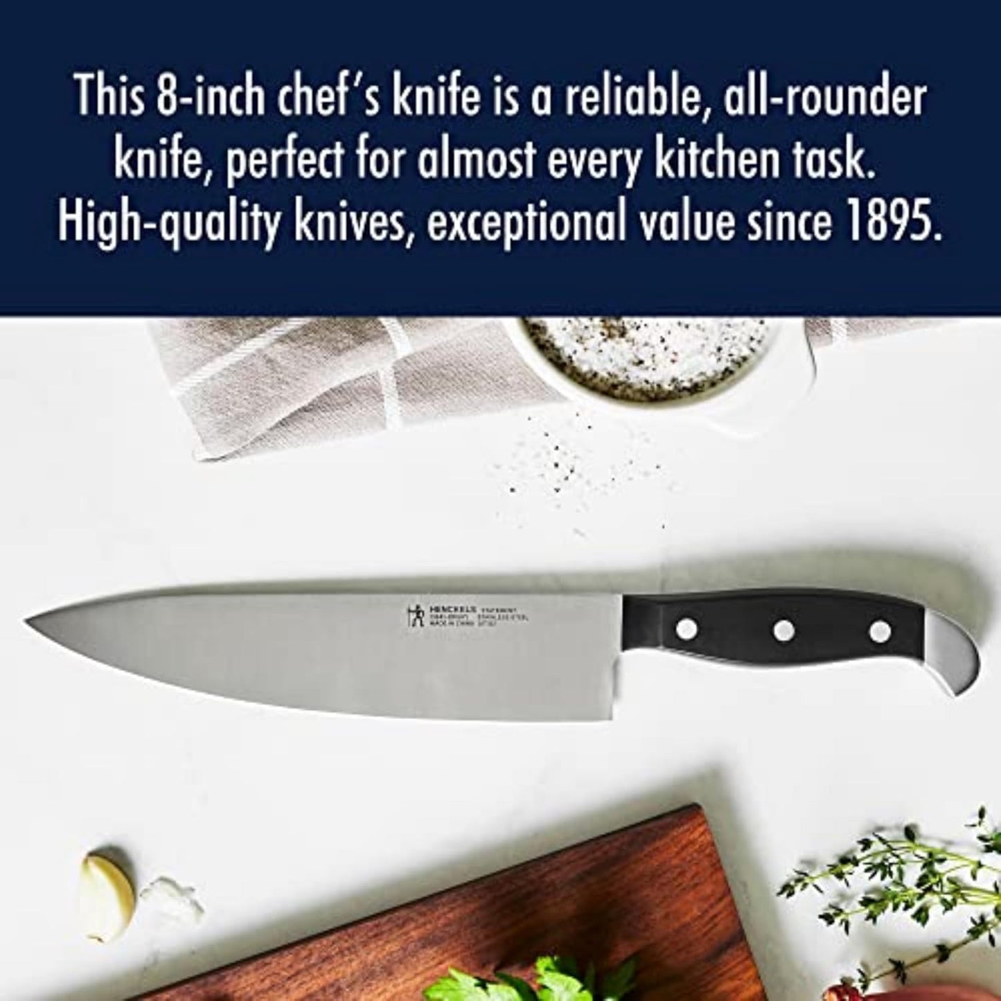 HENCKELS Statement Razor-Sharp 8-inch Slicing Knife, German Engineered Informed by 100+ Years of Mastery, Black/Stainless Steel