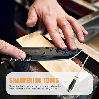 Kitchen Cutter Sharpening Rod Stainless Steel Protective Cap Sharpening Stick Sharpener for Home Chef Kitchen Knives Maintenance