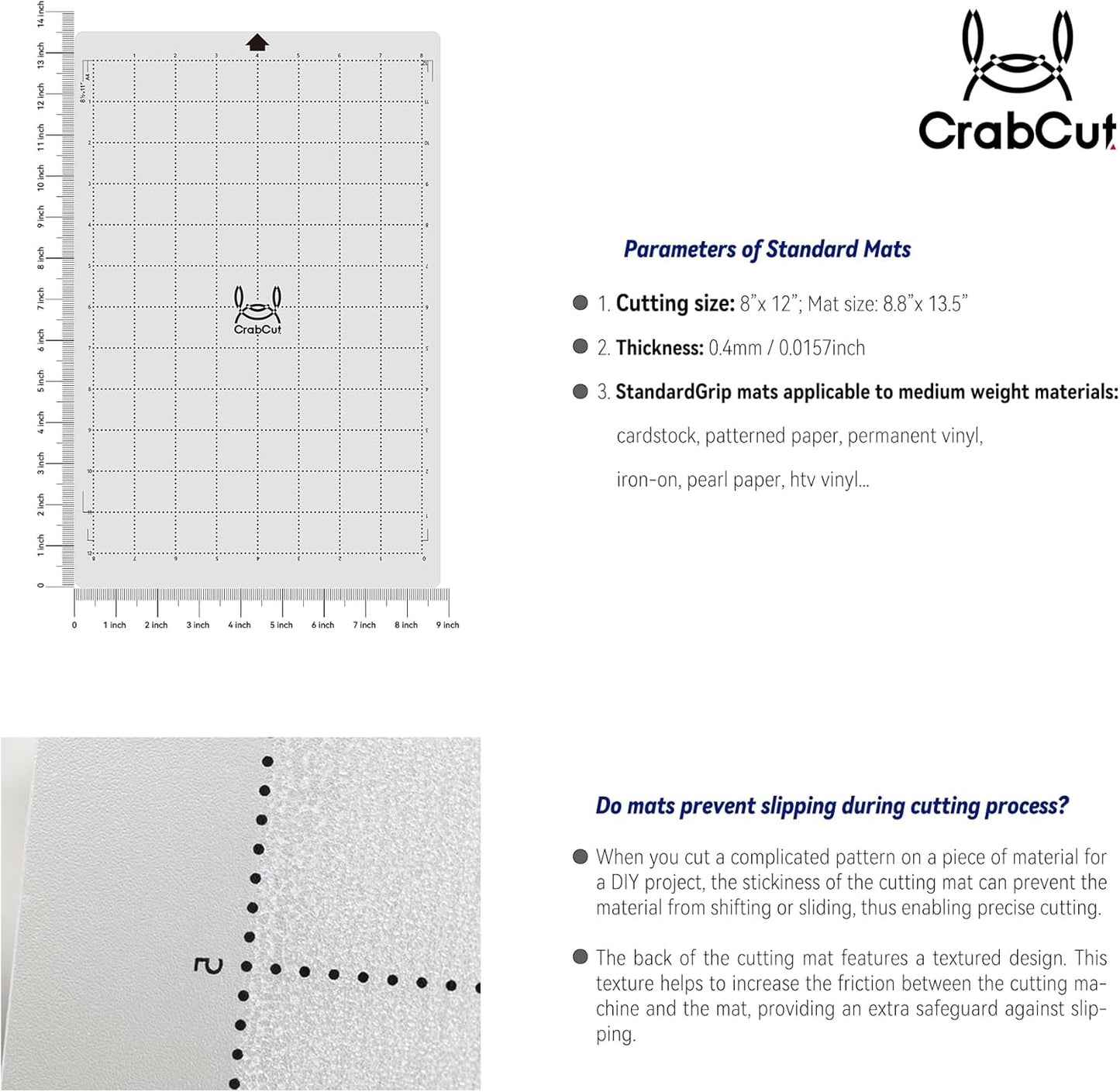Cutting Mats for Silhouette Portrait 3/4: 8"x12" 4 Pack Standard Stickness Dot Design Durable Long Lasting Replacement Sticky Cut Mat for HTV Vinyl Cardstock Projects