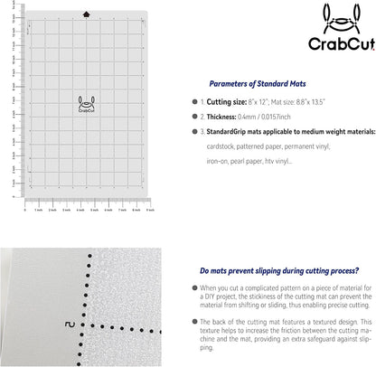 Cutting Mats for Silhouette Portrait 3/4: 8"x12" 4 Pack Standard Stickness Dot Design Durable Long Lasting Replacement Sticky Cut Mat for HTV Vinyl Cardstock Projects