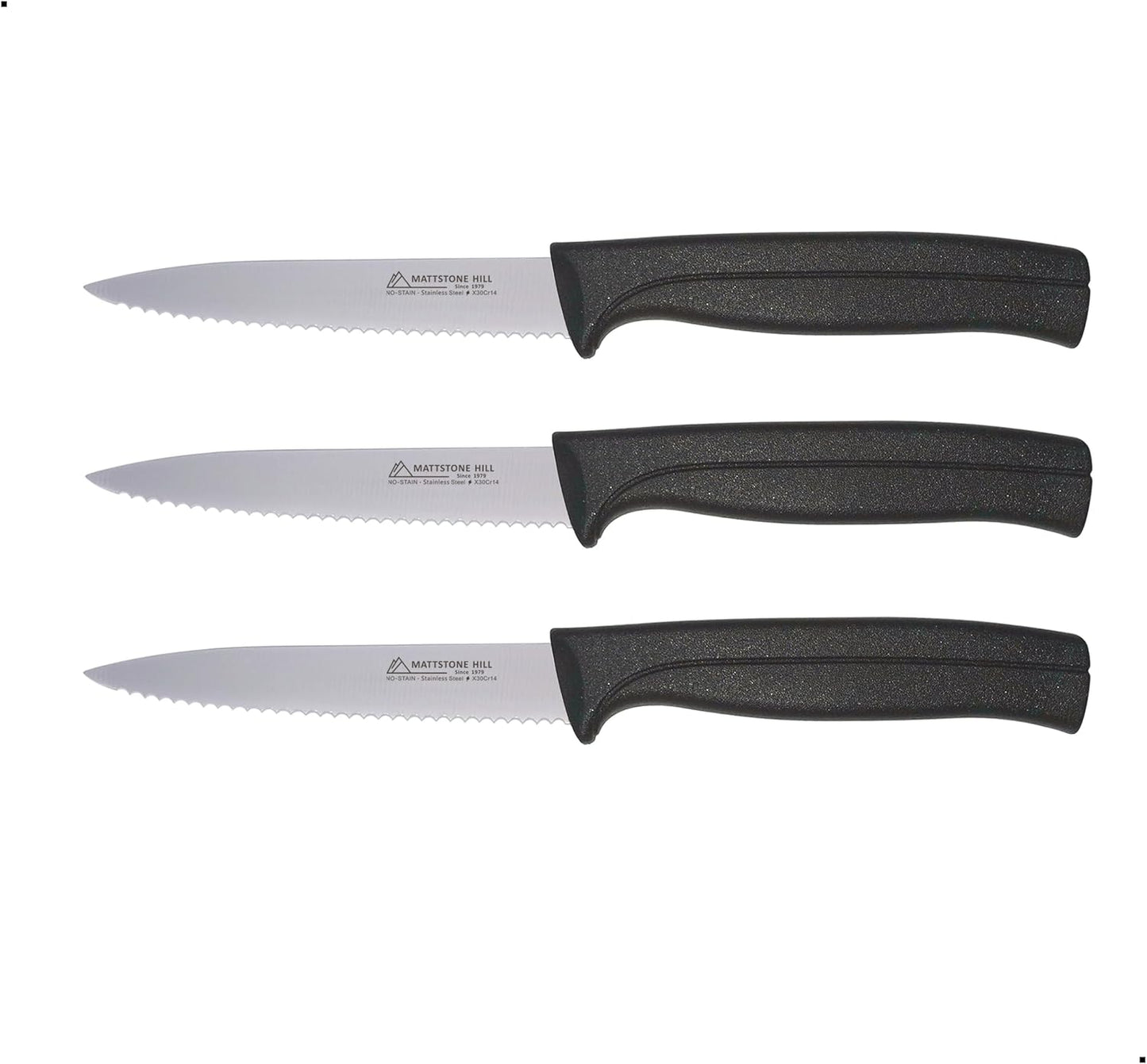 Paring Knife Set, MATTSTONE HILL Kitchen Knife Set - kitchen Prep knives, Fruit & Vegetable Knife Set, Premium German Steel, White Handle