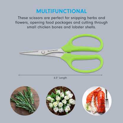 Messermeister 6-Inch Culinary Scissors, Green - All-Purpose Kitchen Scissors - 2Cr13 Stainless Steel & Nylon Slip-Resistant Handles