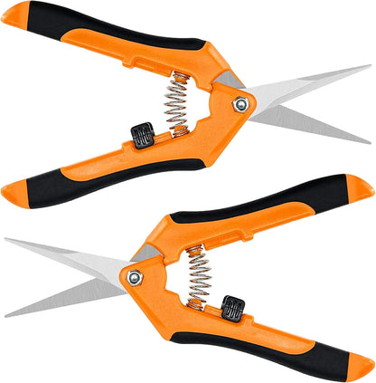 iPower 6.5 Inch Gardening Hand Pruner Pruning Shears Trimming Scissors with Straight Stainless Steel Blades for Bonsai, Herb, Bud, Hedge, 4-Pack, Yellow