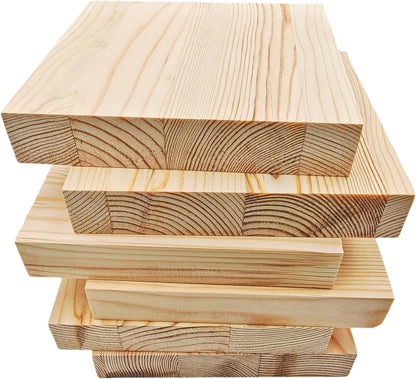 6PCS Unfinished Wood Square Blocks for Crafts, 6x6x1in Blank Wooden Squares Pine Wood Boards for Carving,DIY Wood Coasters,Painting & Burning
