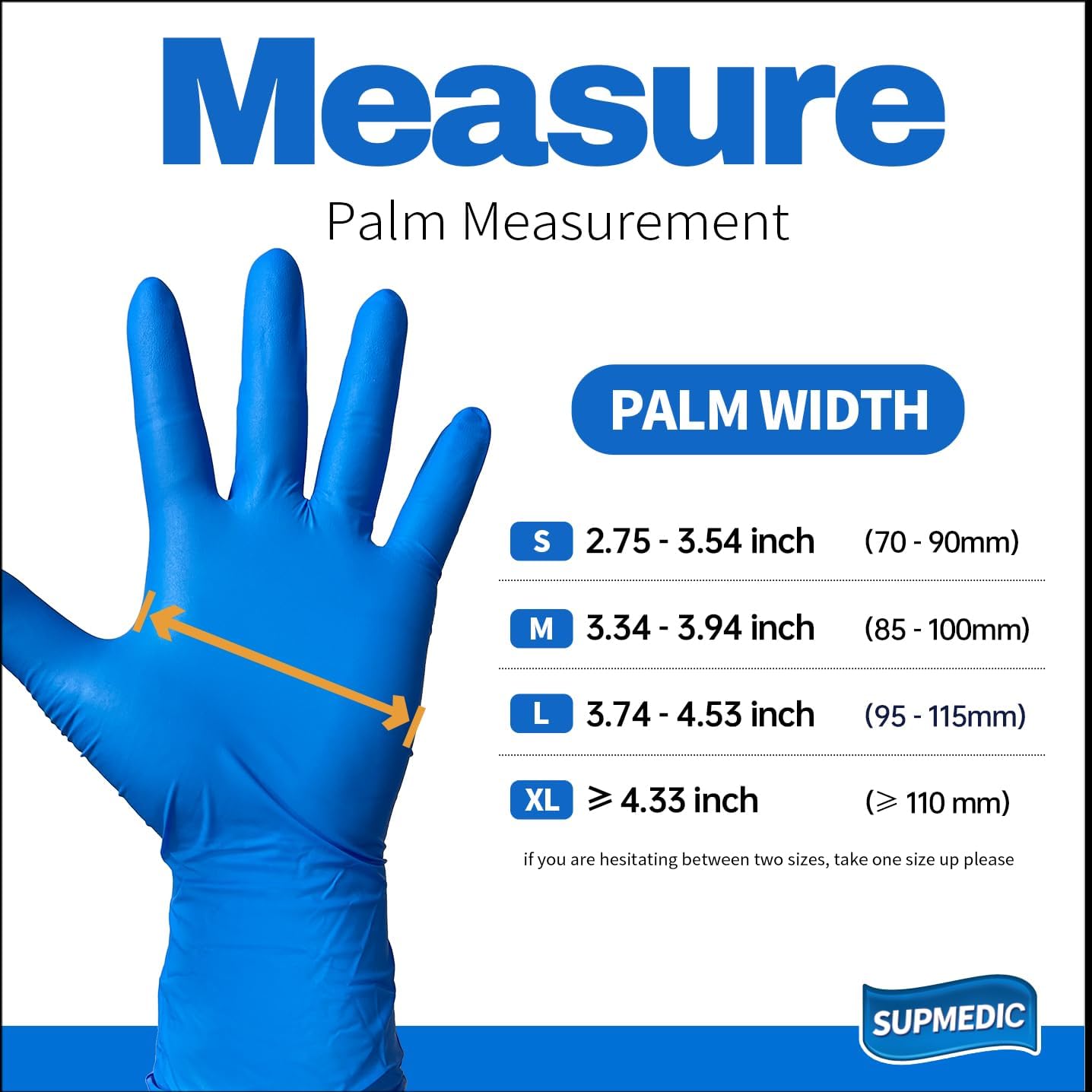 Supmedic Disposable Nitrile Gloves, 5Mil Chemical Resistant Powder-Free Latex-Free Glove Exam Cook Tattoo, Black Blue 100Pcs