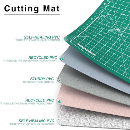 DIYSELF Cutting Mat 8in×6in, Self Healing Cutting Mat, A5 Rotary Cutting Mats for Crafts Sewing Hobby Fabric Project, 5-Ply Craft Cutting Board Double Sided, Craft Mat, Matting & Mounting Materials