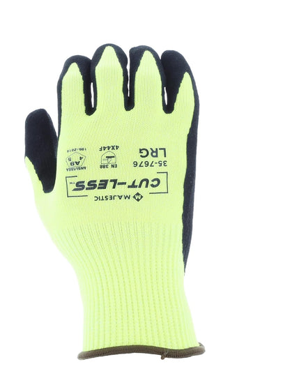 Majestic Cut-Less Korplex Glove with Sandy Nitrile Palm | 12 Pair - MED | 13 Gauge Liner, ANSI A9, Extreme Cut Resistance, Breathable, Gray/Black | for Automotive, Industrial, Manufacturing | 35-7675