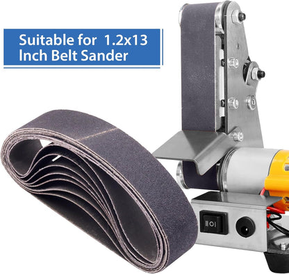 1x30 Inch Silicon Carbide Sanding Belts, 4 PCS Each of 80,120, 240, 400, 800,1000 Grits Knife Sharpening Belt Kits for 1 x 30 Inch Belt Sander, 24 Pack
