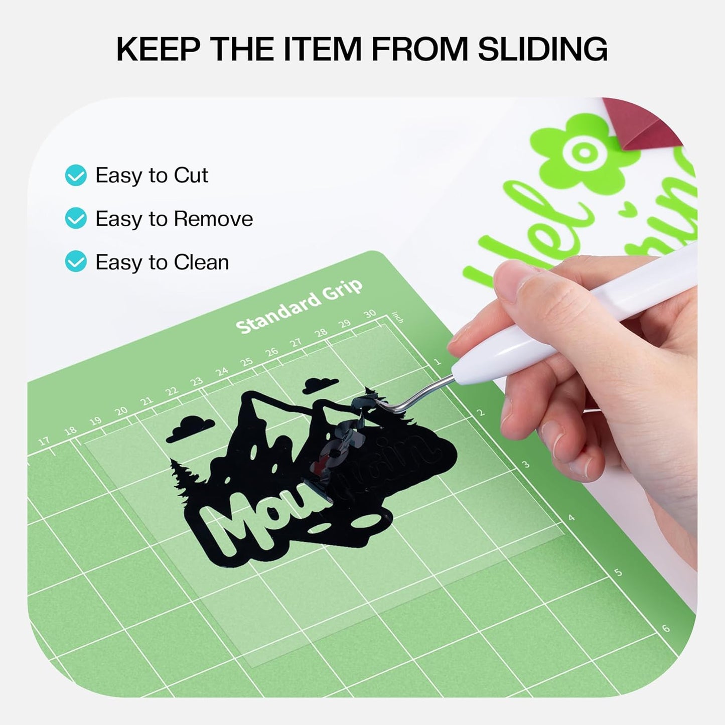 Likcut Cutting Mat for Glee S501 Cutter, 4.5" X 6.5" Standard Grip Mat for DIY Crafty, 3 Packs Likcut Accessories Mats, Adhesive Sticky Green Quilting Replacement Cut Mats for Iron On, Vinyl and More