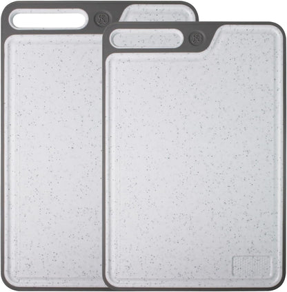 Cutting Boards for Kitchen,Large Cutting Board Set of 2,Non-Slip Cutting Board with Dandle and Juice Groovenon,Dishwasher Safe Cutting Boards (Green)