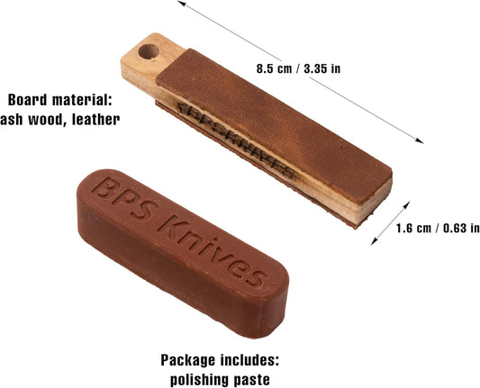 BPS Knives - Compact Knife Stropping Tool for Precise Edge Sharpening, Honing and Maintenance, Portable Precision Strop for Fixed Blade, Folding, EDC, Bushcraft and Kitchen Knives