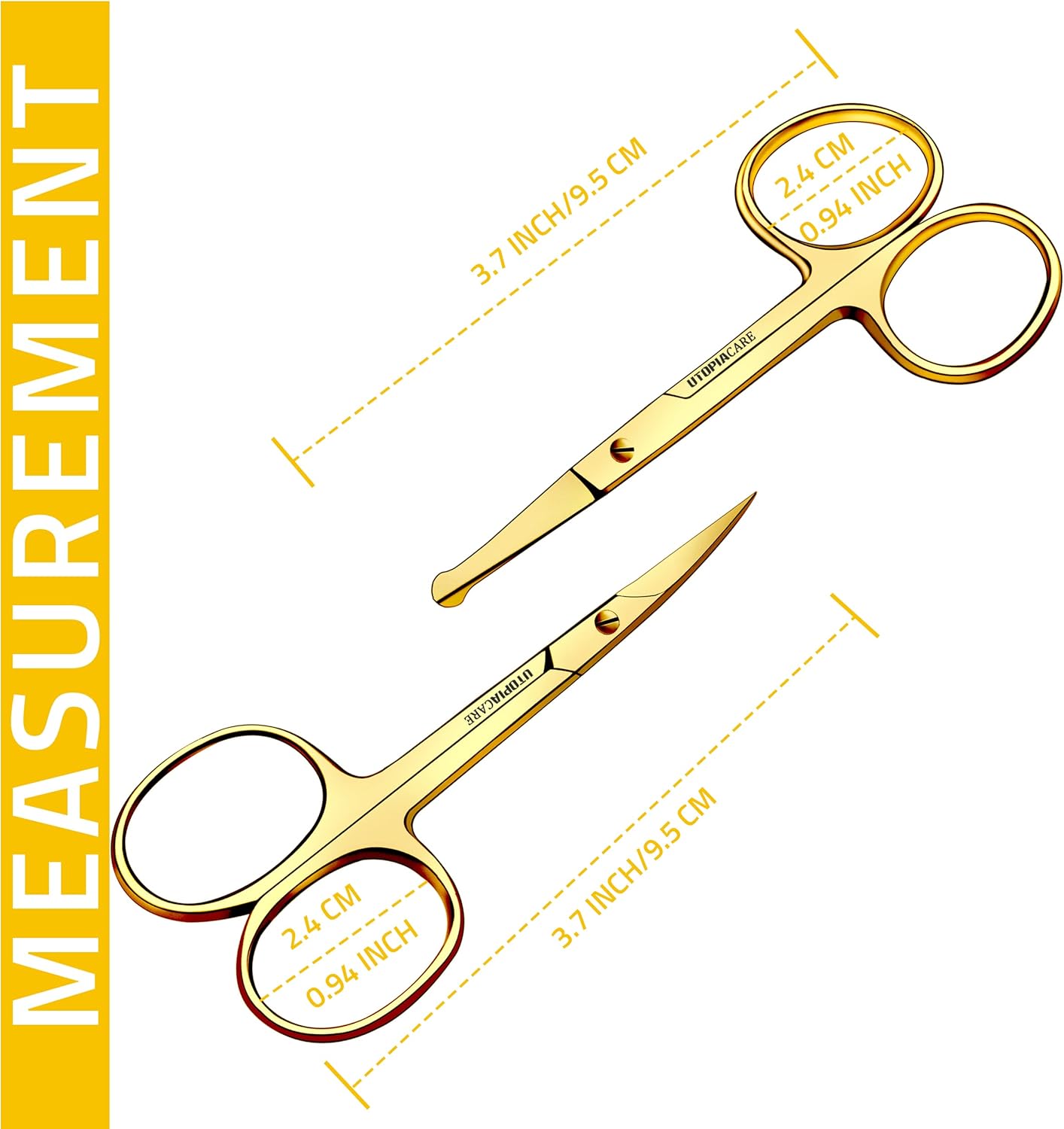Utopia Care Eyebrow Scissors, Professional Stainless Steel Small Shears for Men and Women, Nose Hair Scissors for Grooming Mustache, Beard, Eyelashes, Ear Hair Trimming, Silver