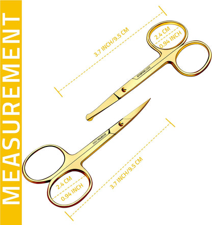 Utopia Care Eyebrow Scissors, Professional Stainless Steel Small Shears for Men and Women, Nose Hair Scissors for Grooming Mustache, Beard, Eyelashes, Ear Hair Trimming, Silver