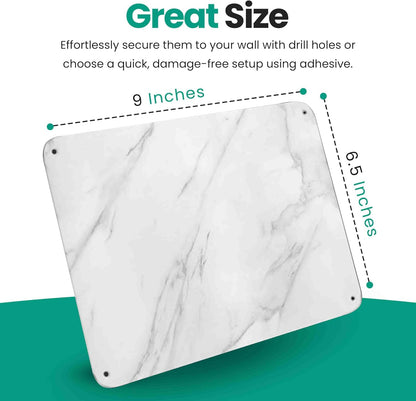 9 inches x 6.5 inches Stainless Steel Plate for Magnets, 3M Adhesive Back, Mounting Screws, Ideal for Magnetic Shelf, Spice Holders, Colorful Magnets as a Gift. Mount Anywhere! (Silver, 1 Pack)
