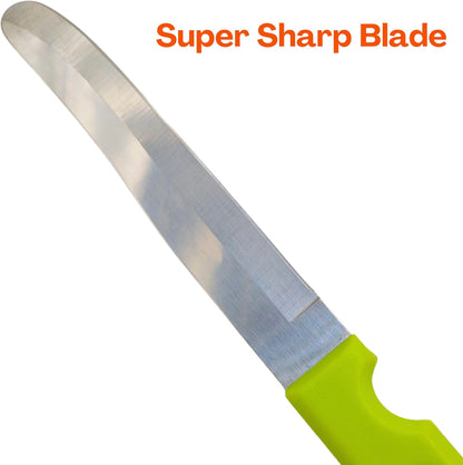 Round Tip Knife, Blunt Knife, Rounded Tip Knives for Cutting Fruit and Vegetable, Smooth Sharp Blade, Safety Knifes (Yellow)