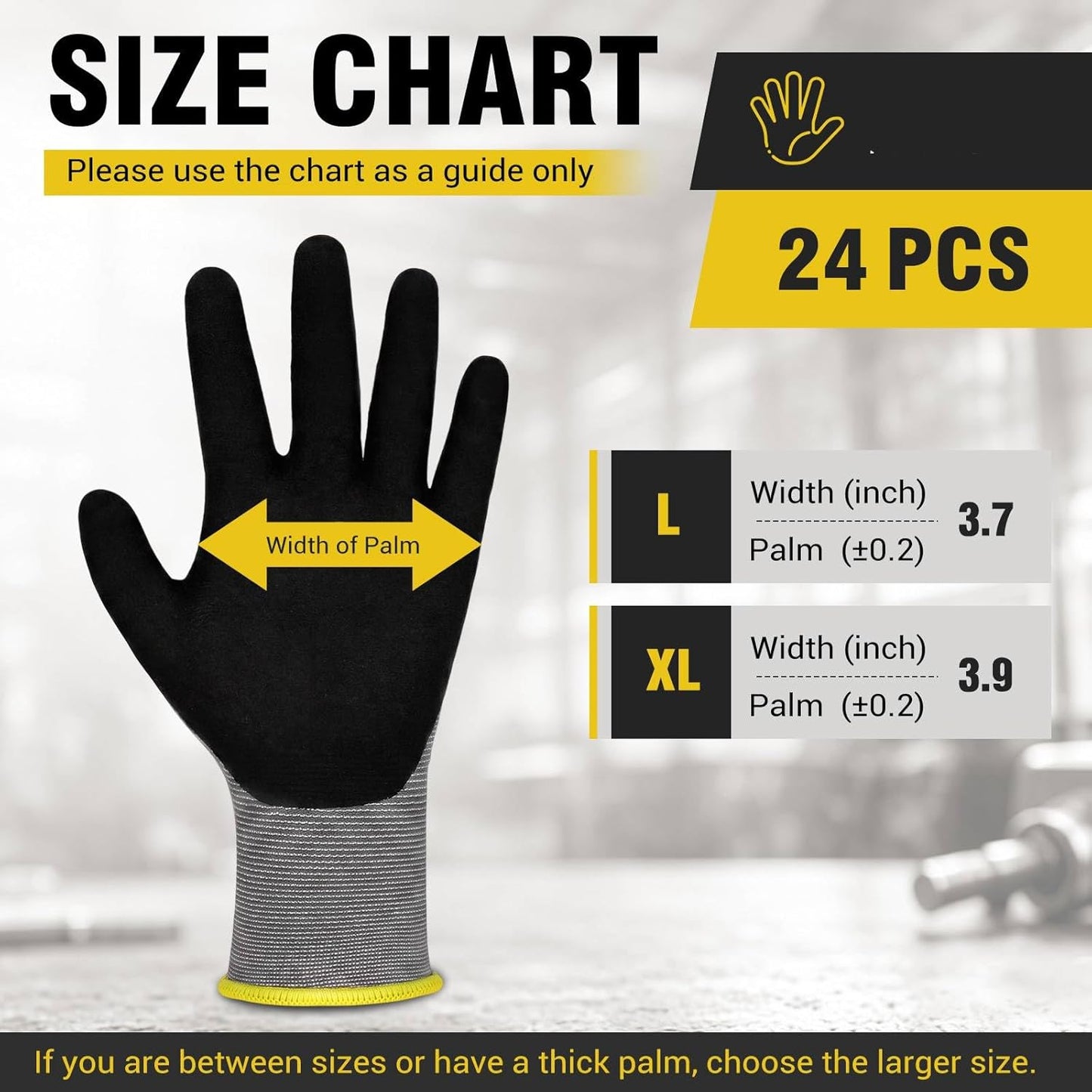 16 Pairs Work Gloves MicroFoam Nitrile Coated Seamless Knit Nylon, Palm & Fingers Cut-Resistant, Warehouse Gloves for Auto Garden Mechanics Outdoor Construction (Brown Cuff,XL)
