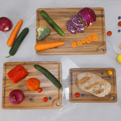 Extra Large Acacia Wood Cutting Board 20 x 14 Inch - Caperci Better Kitchen Chopping Board with Juice Groove & Handle Hole for Meat (Butcher Block) Vegetables and Cheese