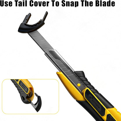 Dual-Mode Box Cutter Retractable for Warehouse,Locking Professional Work Knife, Auto-Retract Box Knife,18mm Heavy Duty Utility Knife with Metal Rail,Spare Blade Storage.1 Knife+10 Blades