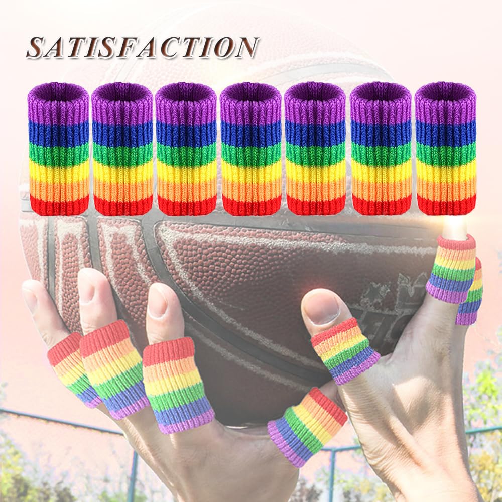 Finger Sleeves Protectors, 10Pcs Sport Finger Sleeves Elastic Thumb Brace Support for Basketball Golf Premium Fingers Sleeve for Arthritis Perfect for Relieving Pain (10PCS black set)