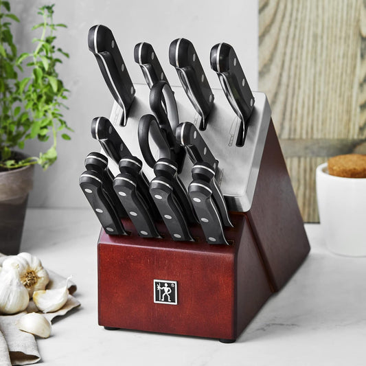 HENCKELS Solution Razor-Sharp 20-pc Knife Set, Chef Knife, Bread Knife, Steak Knife, German Engineered Informed by 100+ Years of Mastery