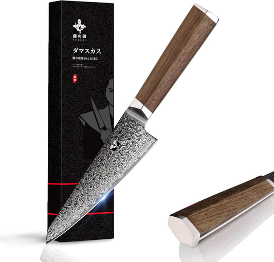 Boning Knife 5.5 inch Damascus VG-10 Super Steel 67-Layer Damascus with Hexagon Natural Wood Handle, Deboning knife - Stiff Blade