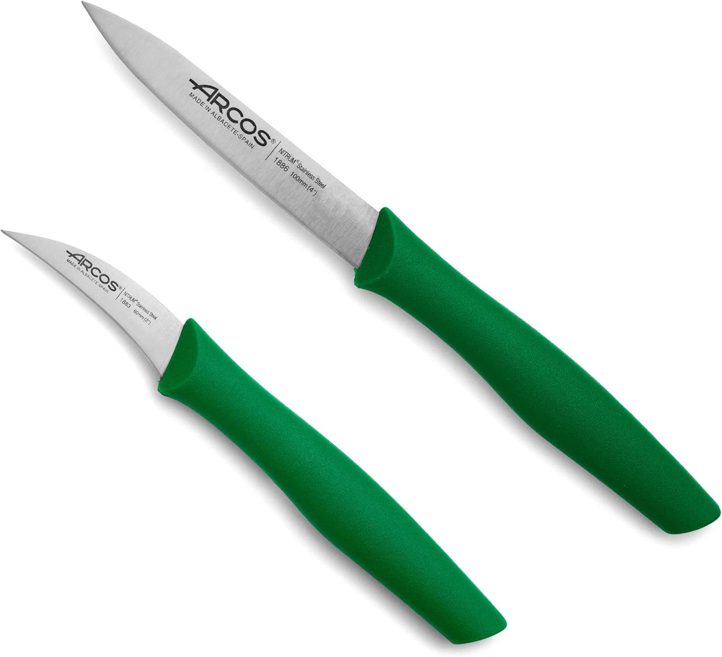 Arcos Set 3 pieces Paring Knife 3 Inch. 3 Paring Knives of Stainless Steel and Ergonomic Polypropylene Handle for Cutting Fruits, Vegetables and Tubers.. Series Nova. Color Black