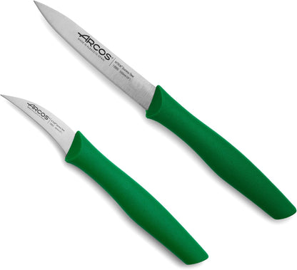 Arcos Set 3 pieces Paring Knife 3 Inch. 3 Paring Knives of Stainless Steel and Ergonomic Polypropylene Handle for Cutting Fruits, Vegetables and Tubers.. Series Nova. Color Black