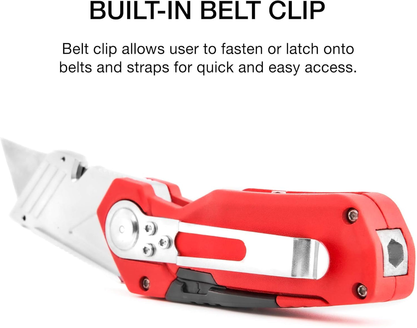 NEIKO 00678A 4-In-1 Folding Utility Knife Box Cutter Knives & Wire Stripper, Tool Hex Bit Holder Utility Work Knife & Bit Storage, Carpet Knife, Heavy Duty Box Cutter, Great work knife for men & women