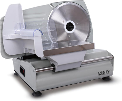 Valley Sportsman Meat Slicer Machine for Home - Electric Deli Meat Slicer with 7.5" Stainless Steel Blade, Adjustable Thickness Food Slicer Cuts Meat, Bread, Cheese, Easy to Clean, Black