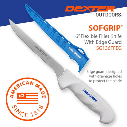 Dexter Outdoors 6" SOFGRIP Fillet Knife | Includes Edge Guard